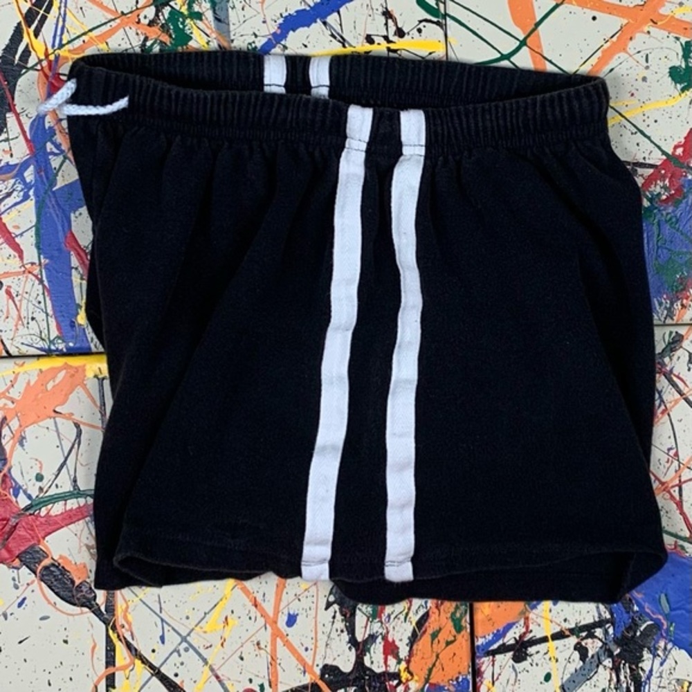 Marika black with white stripes athletic shorts. - Picture 4 of 8